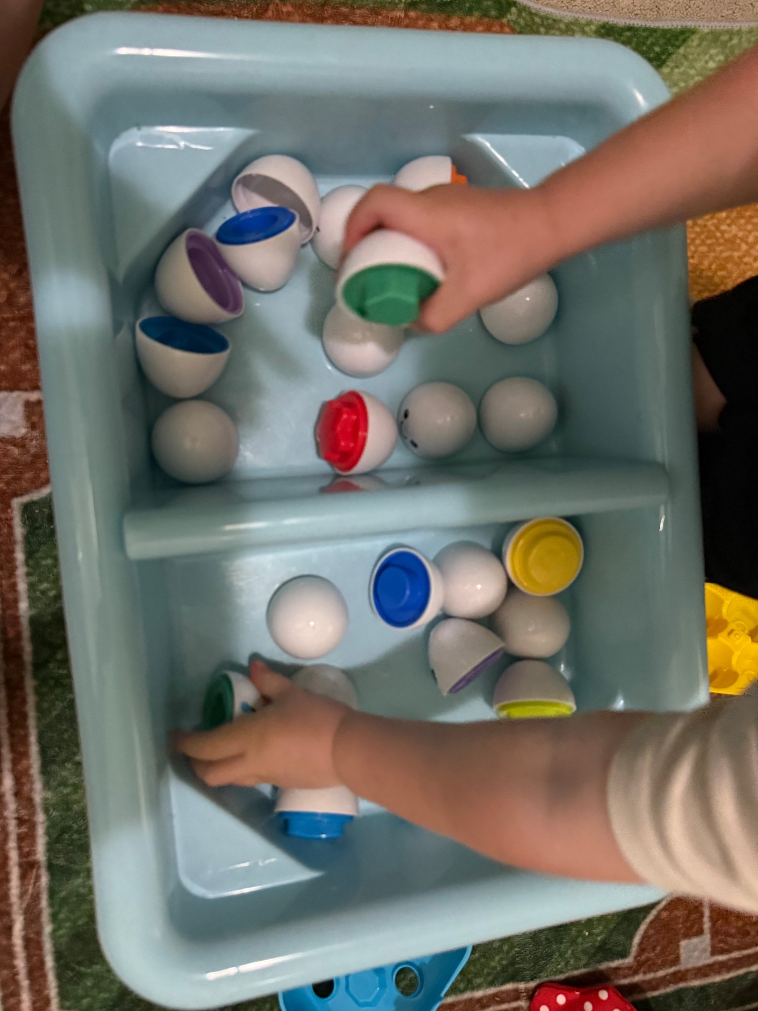 Remember to get out your egg toys this week! Easter sensory play matching 

#LTKKids #LTKmomlife