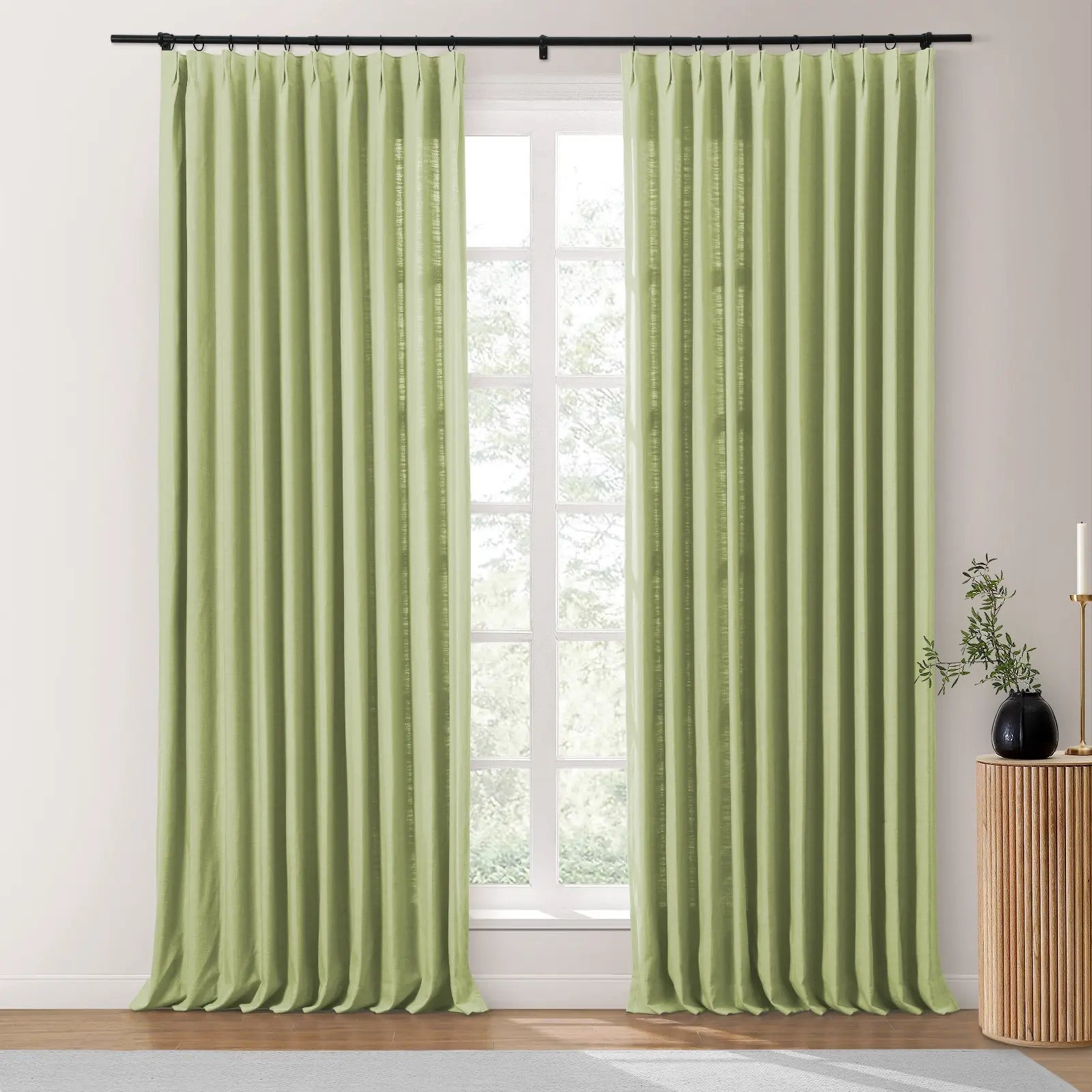 Isabella Heavyweight Cotton Drapery Pleated - Green Banana 7084-21 | TWOPAGES