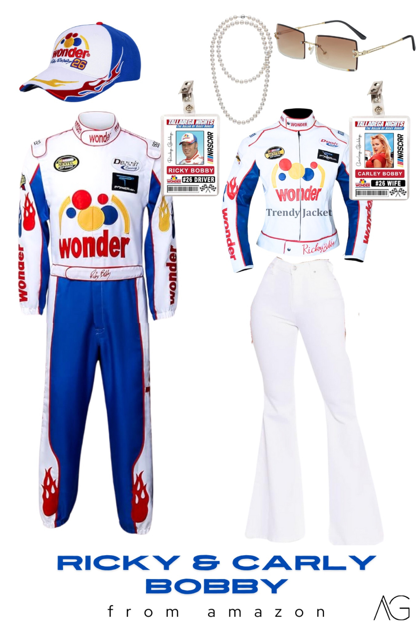 Ricky and Carley Bobby couples Halloween costume! Perfect dynamic duo costume idea from Talladega nights. Quick and easy from Amazon! #halloween #couplescostume #halloweencostume #wonderbread

#LTKSeasonal #LTKParties