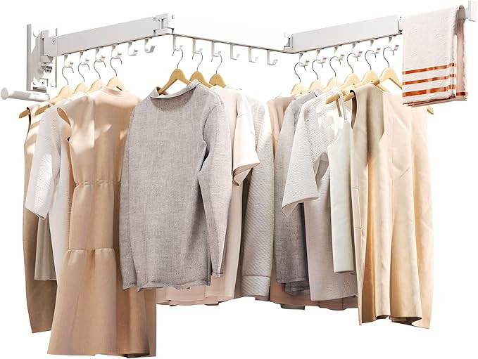 Clothes Drying Rack,Laundry Drying Rack Wall Mount, Wall Mounted Clothes Rack,Retractable,Collaps... | Amazon (US)