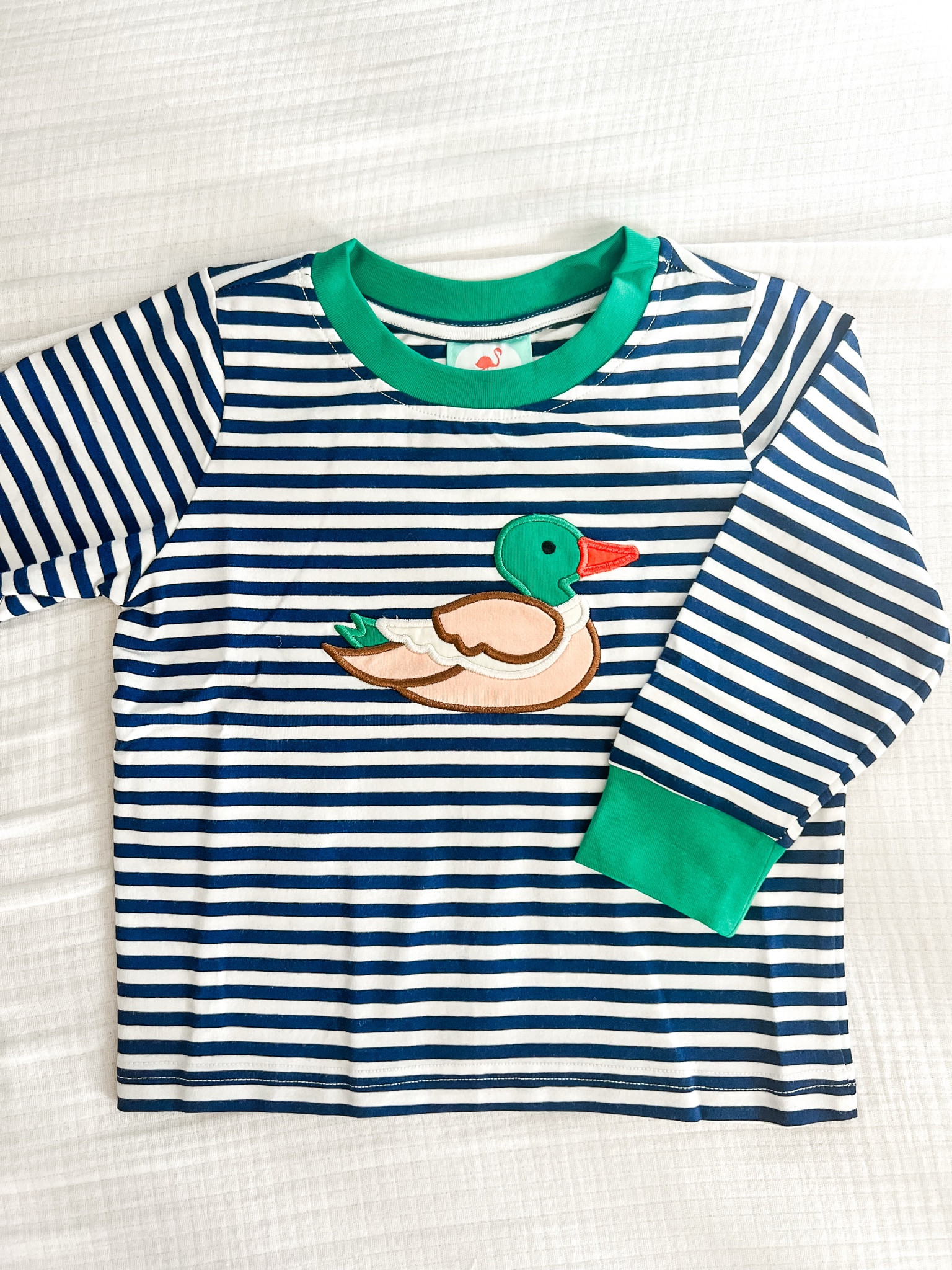 Applique Mallard Navy Stripe Shirt ~ The Smocked Flamingo 

#LTKBaby #LTKSeasonal #LTKKids