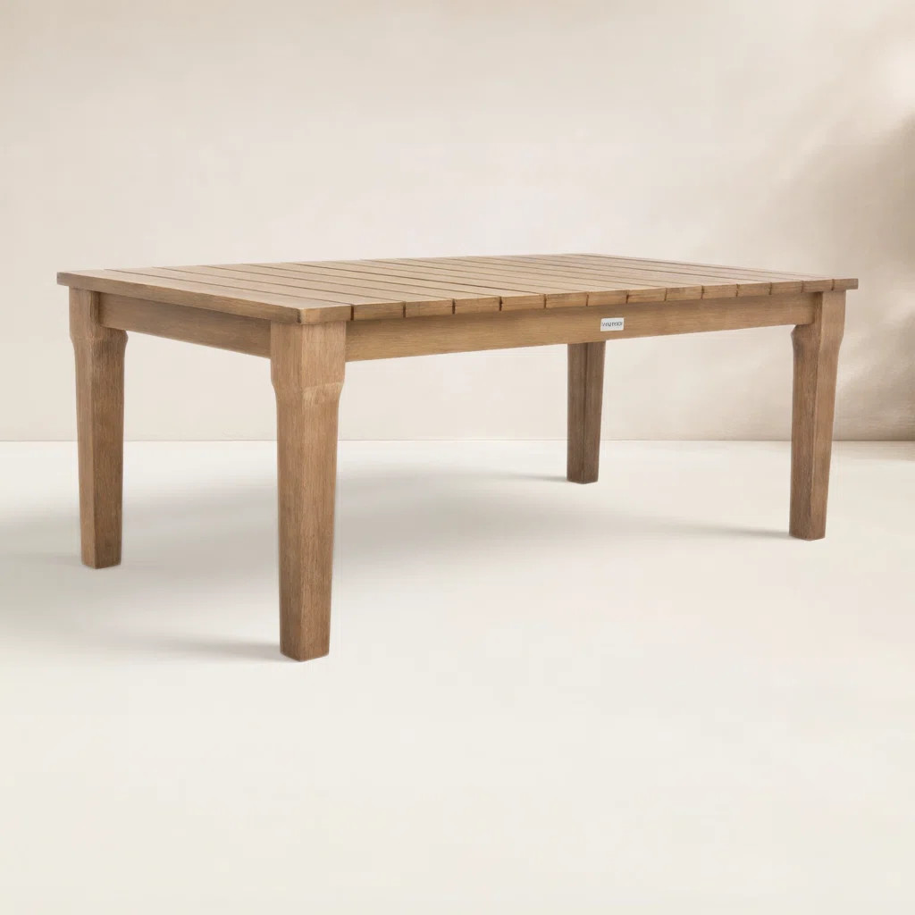 Samya Rectangular Eucalyptus Outdoor Coffee Table , 26'' in. W 46.7'' in. D | Wayfair North America