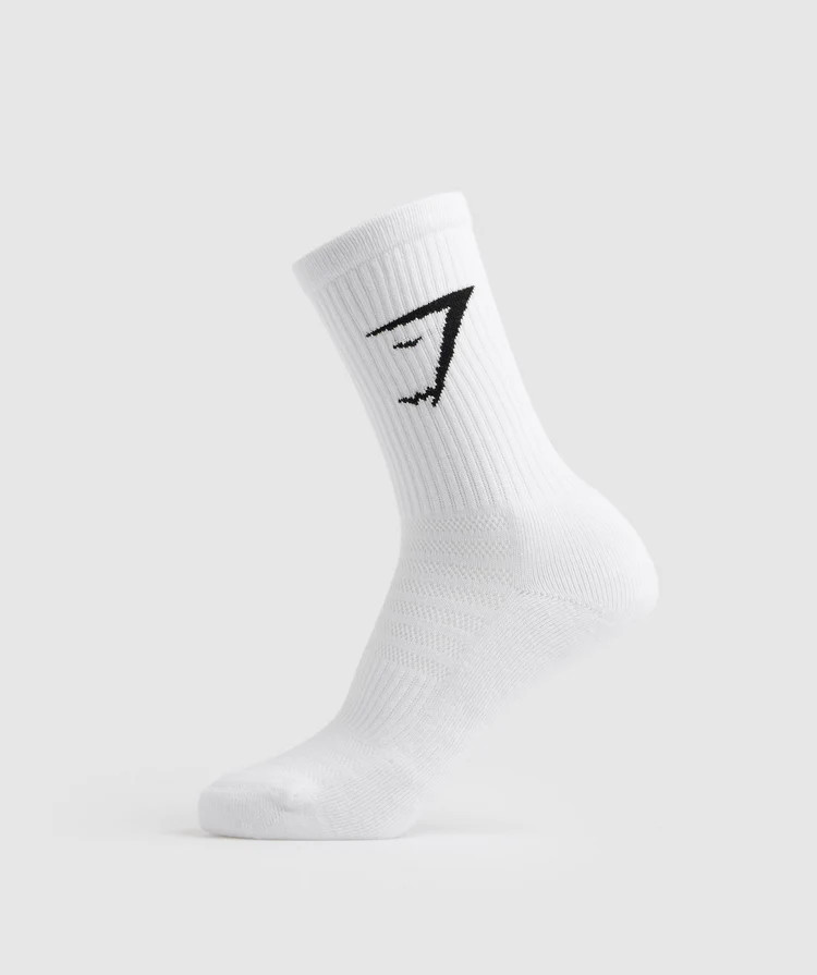 Gymshark Crew Socks 3pk - White | Gymshark CA