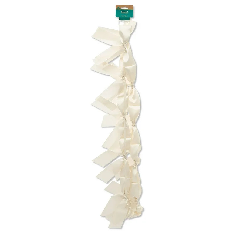 Satin Bow Garland, Cream, 6', Easter by Way To Celebrate | Walmart (US)
