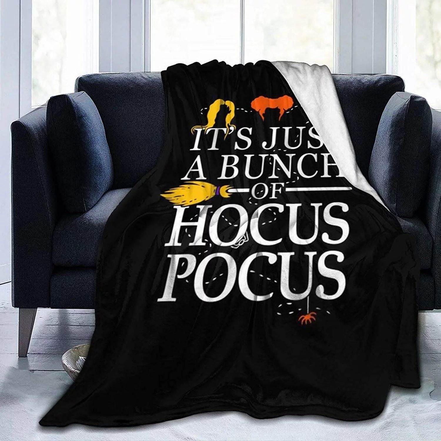 Halloween Blanket Fleece It's Just A Bunch of Hocus Pocus Soft Cozy Blanket All Season for Bed So... | Walmart (US)