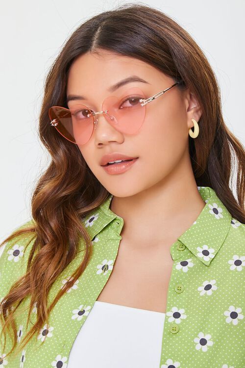 Heart-Shaped Tinted Sunglasses | Forever 21 (US)