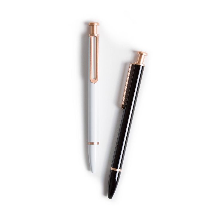 U Brands 2ct Ballpoint Pens - Black/White | Target