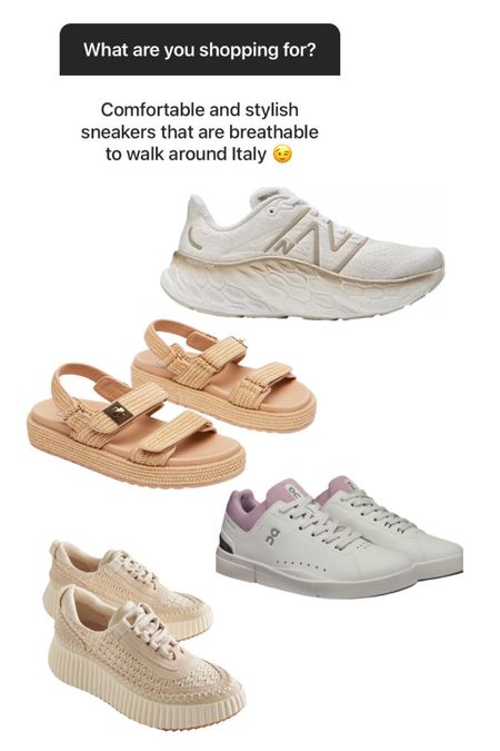 Shoes for a European vacation 
Sneakers 
Comfortable shoes 
Vacation shoes 

#LTKOver40 #LTKShoeCrush #LTKStyleTip