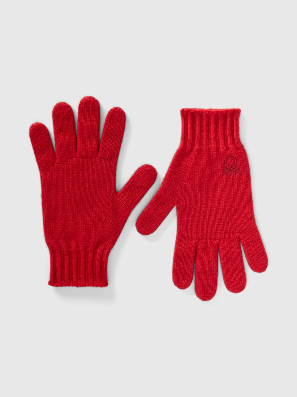 Gloves in stretch wool blend - Red | Benetton | Benetton (EU)