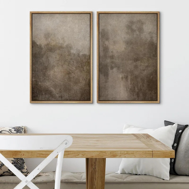 wall26 " Dark Black Color Field Landscapes " 2 - Pieces on Canvas | Wayfair | Wayfair North America