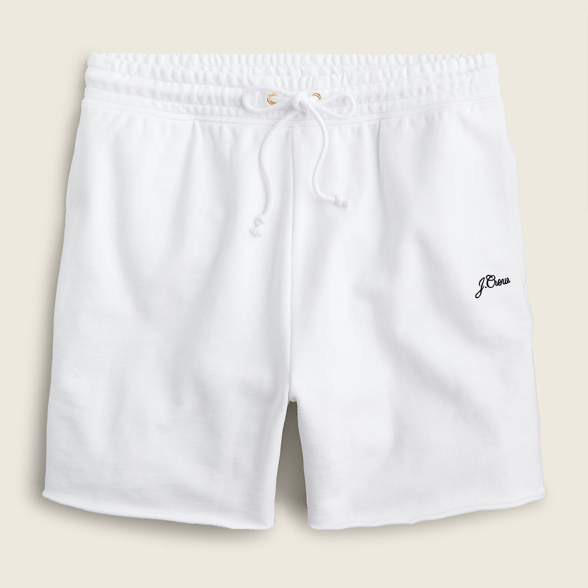 Original cotton terry long cutoff short with logo embroidery | J.Crew US