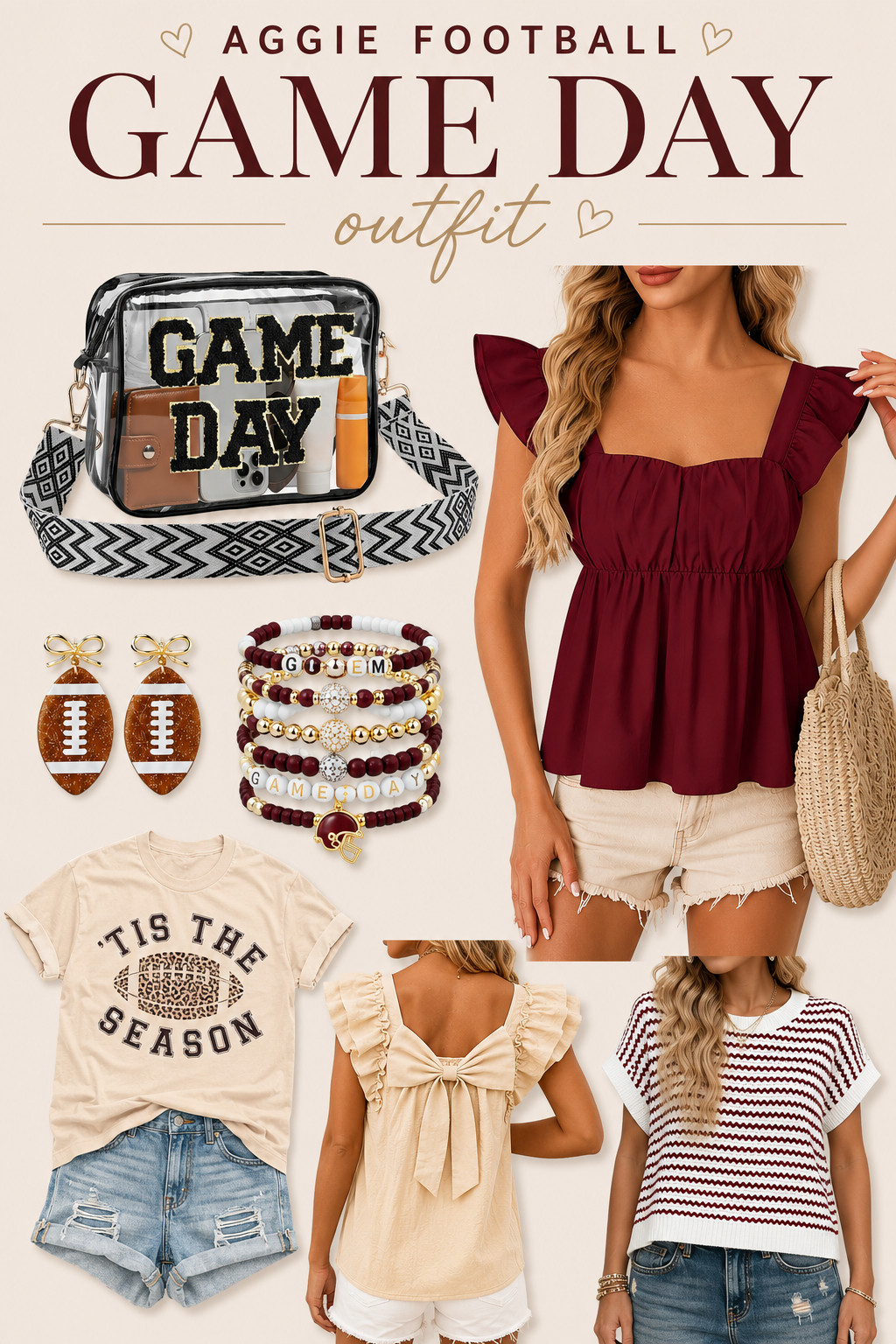 🏈 Maroon season is almost here... and I already have my game day outfits planned. 🤎

From the cutest tops and cozy knits to statement accessories and the clear stadium bag you'll actually use, these are my favorite Amazon finds for Aggie football Saturdays. 🤠✨

Everything is linked in my LTK! ❤️🤍👍 #LTKGameDay #LTKStyle #AmazonFashion #AggieStyle #CollegeGameDay 

 #LTKSeasonal #LTKTravel