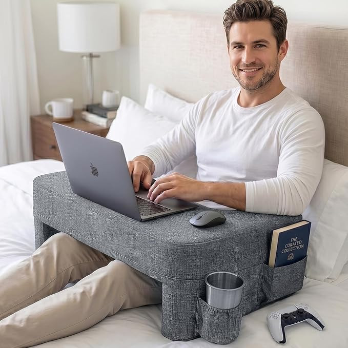Septsun 26" Extra Wide Lap Desk Pillow - Gaming Reading Pillow & Laptop Lap Desk w/Ergonomic Arm ... | Amazon (US)