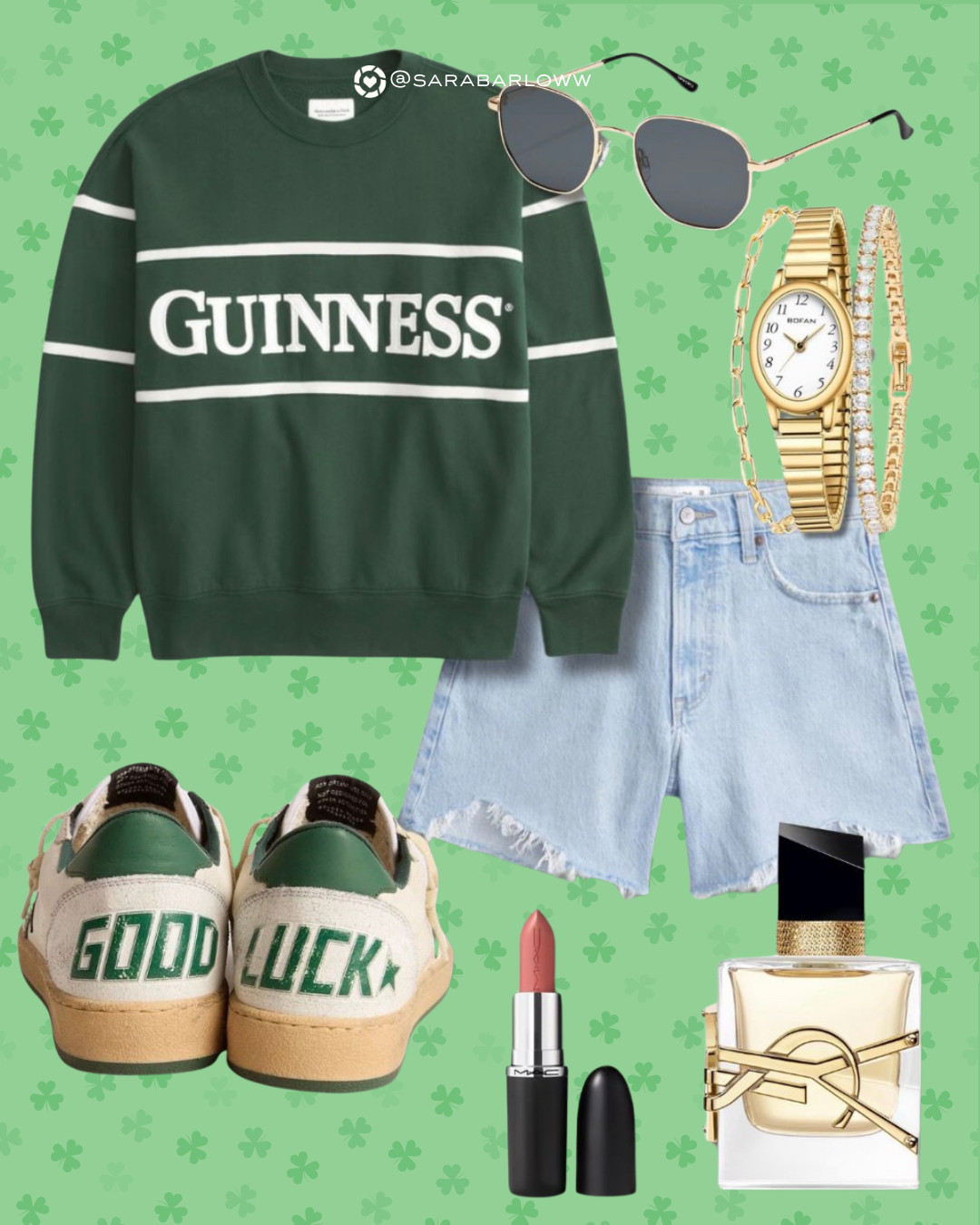 keeping it cute and casual this st patrick's day?? rock your fav Irish beer with this Guiness sweater. Paired with lucky green sneakers, this look is a win!  

 #LTKootd #LTKSeasonal #LTKSaleAlert