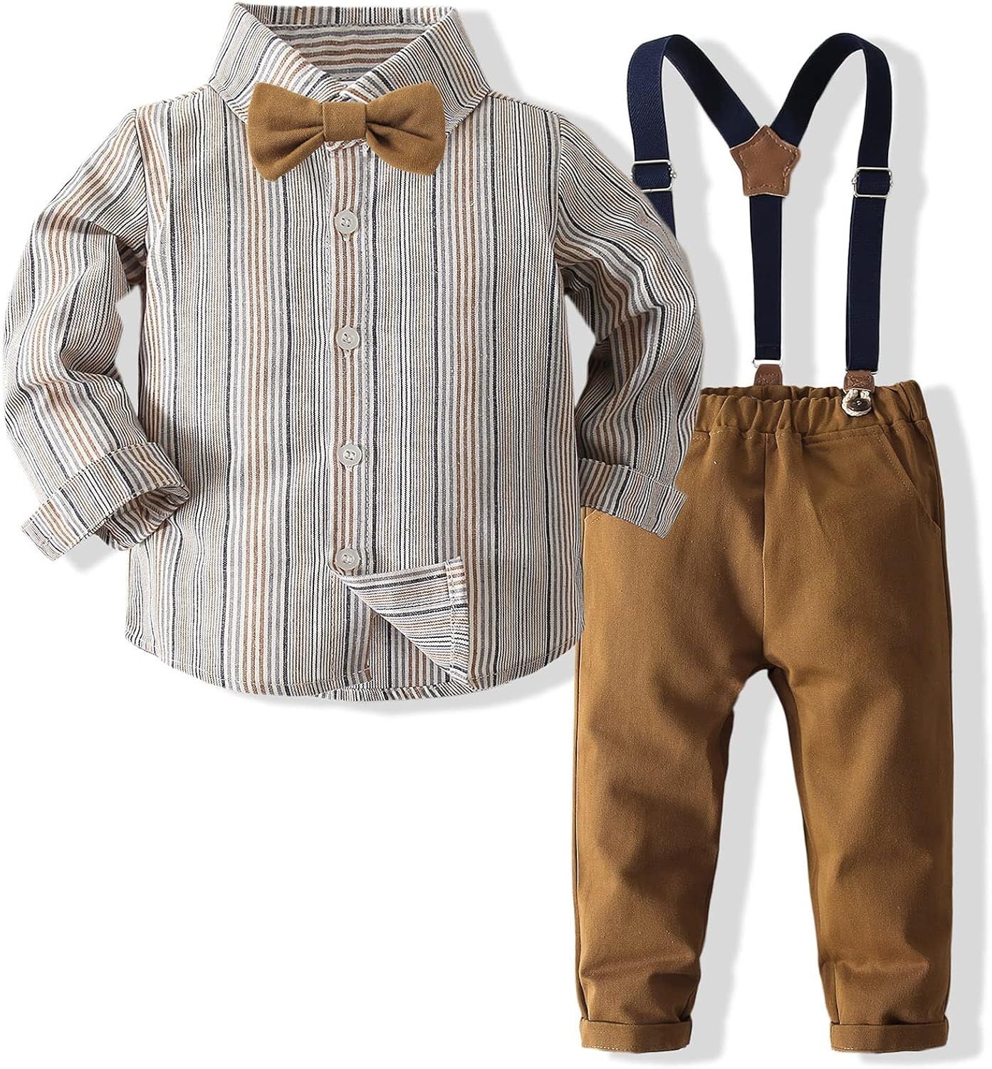 Kimocat Baby Boys Long Sleeve Gentleman Bowtie Outfit Suits Set | Amazon (US)