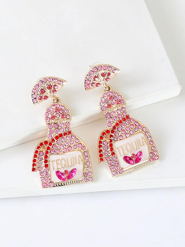 Rhinestone Tequila Drop Earrings | SHEIN
