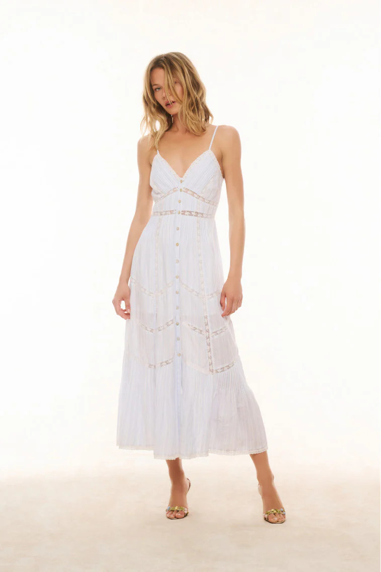 knee length dresses for ladies LoveShackFancy | Esilda Heritage Cotton Midi Dress main image 1