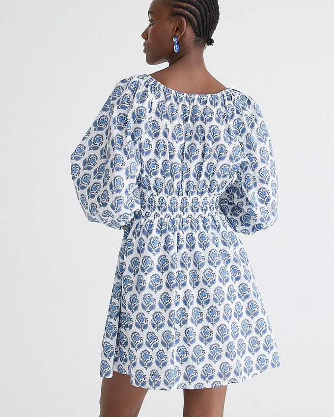 V-neck mini dress in bouquet block print | J. Crew US
