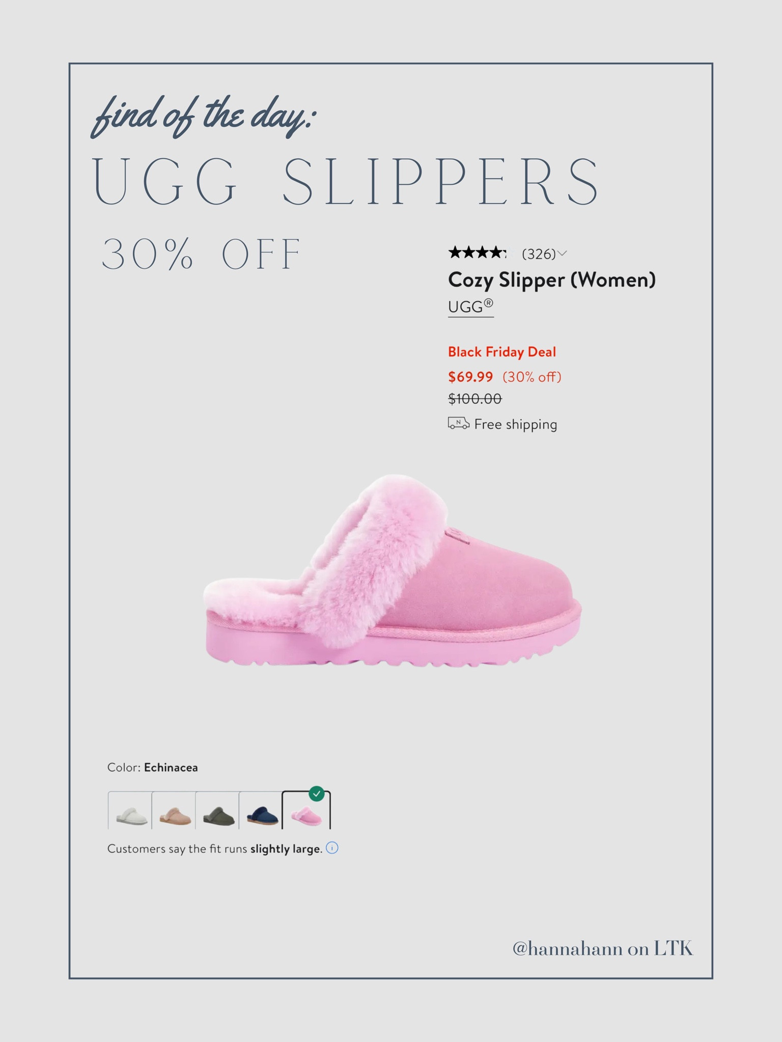 My UGG slippers are 30% off!! I absolutely love these! They would make the perfect gift! 

#LTKGiftGuide #LTKsalealert #LTKfindsunder100