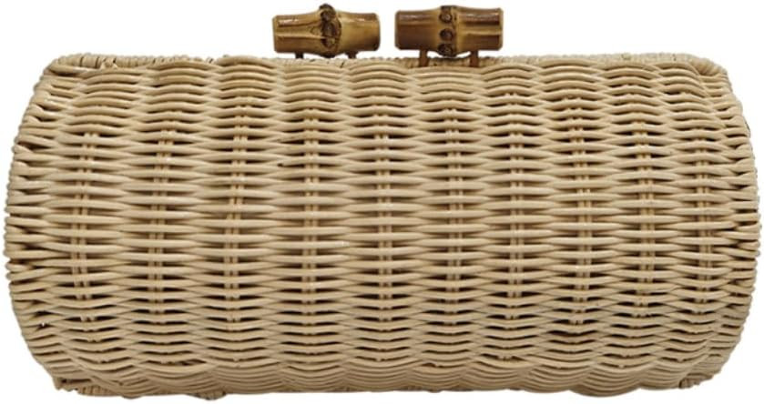 UMREN Hand-woven Shell Shaped Rattan Clutch Bag Summer Straw Clutch Purse Beach Wicker Handbags f... | Amazon (US)