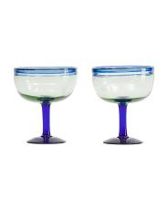 Set Of 2 Contrast Rim Margarita Glasses | TJ Maxx
