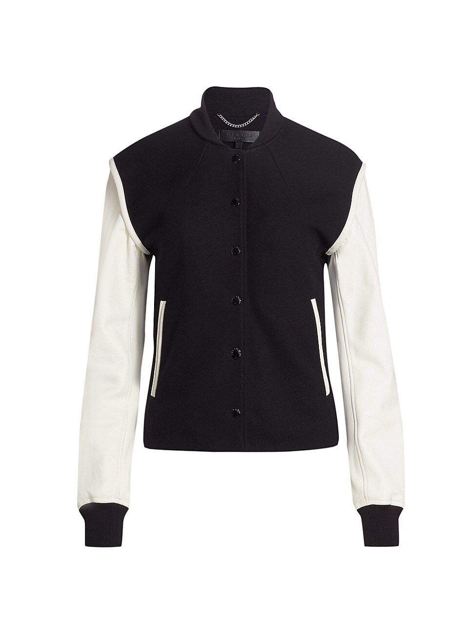 Rag & Bone Women's Eaton Varsity Jacket - Black - Size 10 | Saks Fifth Avenue