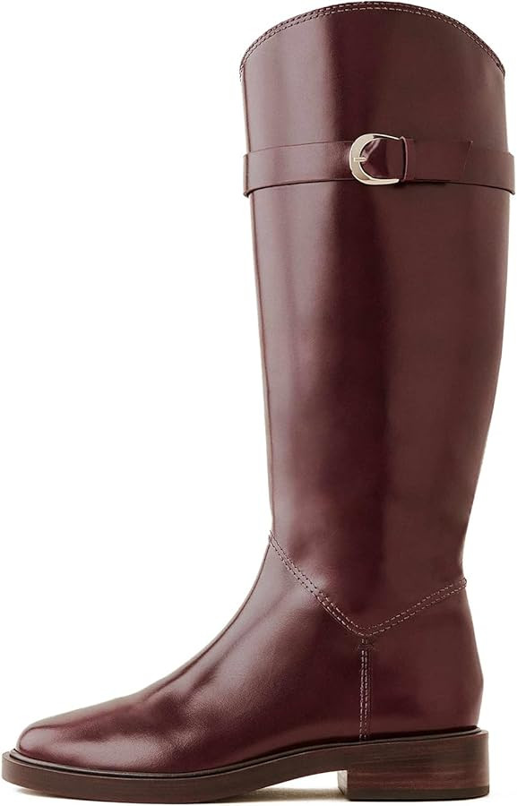 KISSASA Knee High Boots Women Round Toe Low Heel Flat Tall Boot Side Zipper Fall Winter Riding Bo... | Amazon (CA)