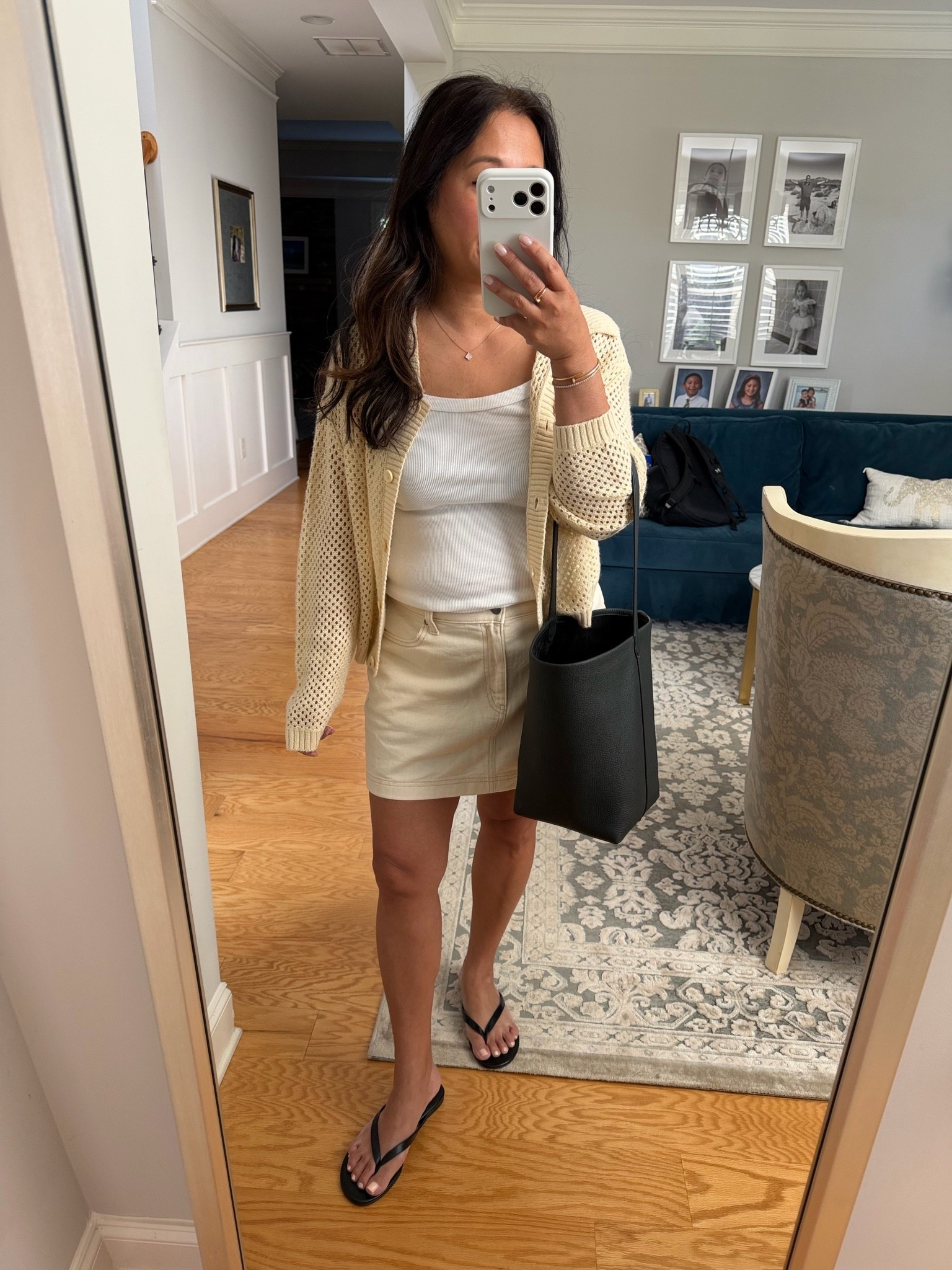 Love this comfortable denim skirt with elastic back! I got this crème and light rinse TTS. Black leather thongs are on sale 20% off everything

#LTKxMadewell #LTKootd