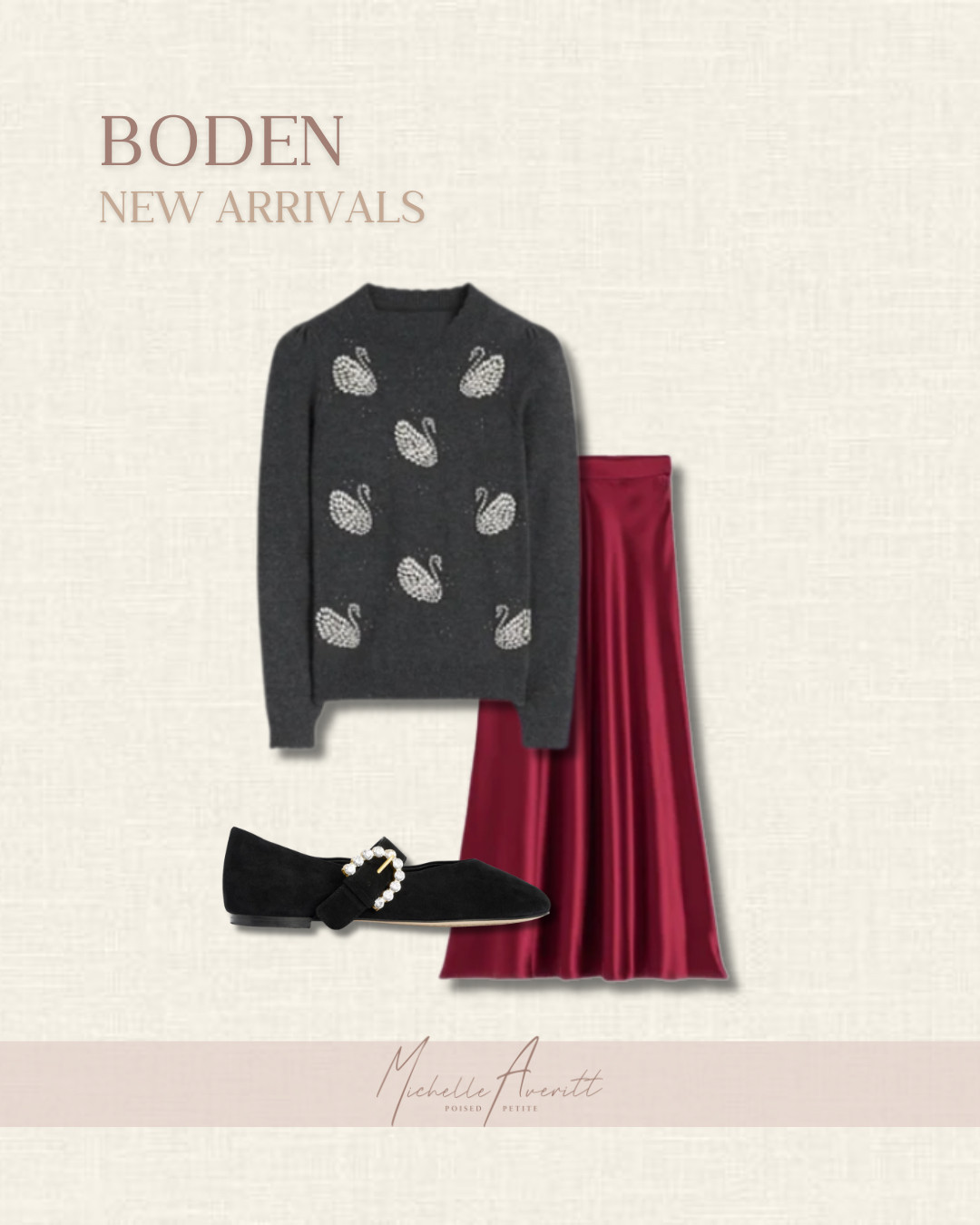 The cutest holiday styles are now available at Boden! Loving embellished swans on this sweater. petite fashion, petite style, fashion over 40, holiday fashion 

 #LTKHoliday #LTKootd #LTKPetite