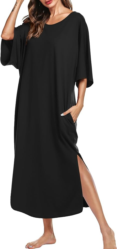 Ekouaer Women's Casual Maxi Long Nightgown | Amazon (US)