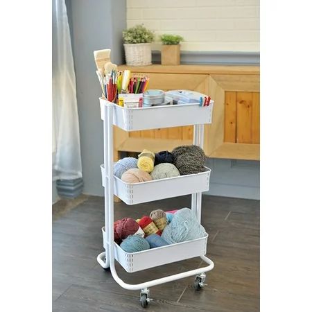 3-Tier White Cart | Walmart (US)