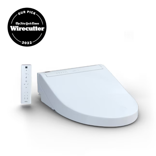 TOTO Washlet C5 Plastic Cotton White Elongated Soft Close Heated Bidet Toilet Seat | Lowe's