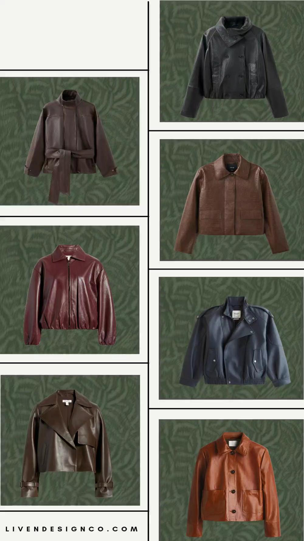 Leather jackets for fall. Outfit inspiration. Fall style. Burgundy jacket. Moto jacket. Cropped leather jacket. Bomber jacket. Belted leather jacket. Funnel neck. Faux leather jacket. Bubble hem jacket. 

#LTKSeasonal #LTKSaleAlert