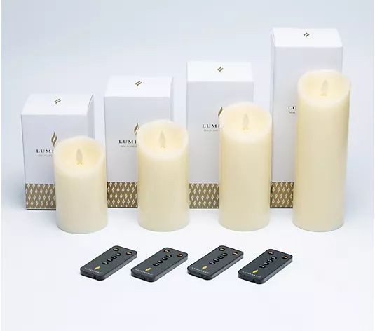 Luminara Set of (4) Flameless Candles + Gift Boxes & Remotes - QVC.com | QVC