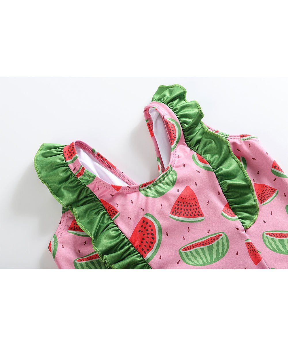 Pink & Green Watermelons Ruffle-Accent Tankini - Infant, Toddler & Girls | Zulily