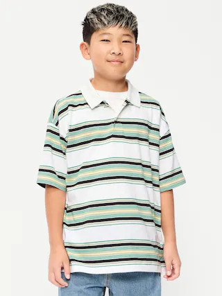 Oversized Striped Polo Shirt for Boys | Old Navy (CA)