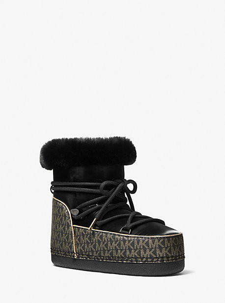 Zelda Metallic Logo and Velvet Boot | Michael Kors US