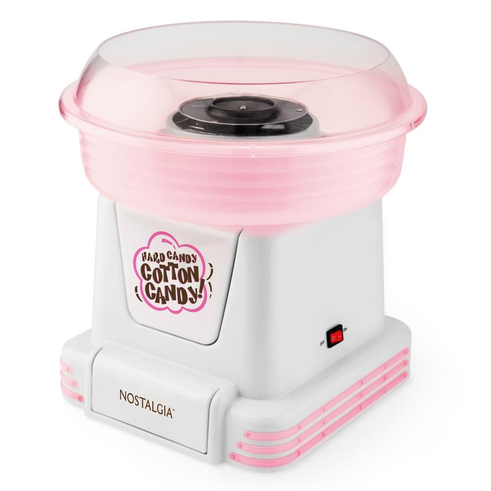 Nostalgia Pink Cotton Candy Machine with 2 Cotton Candy Cones | The Home Depot
