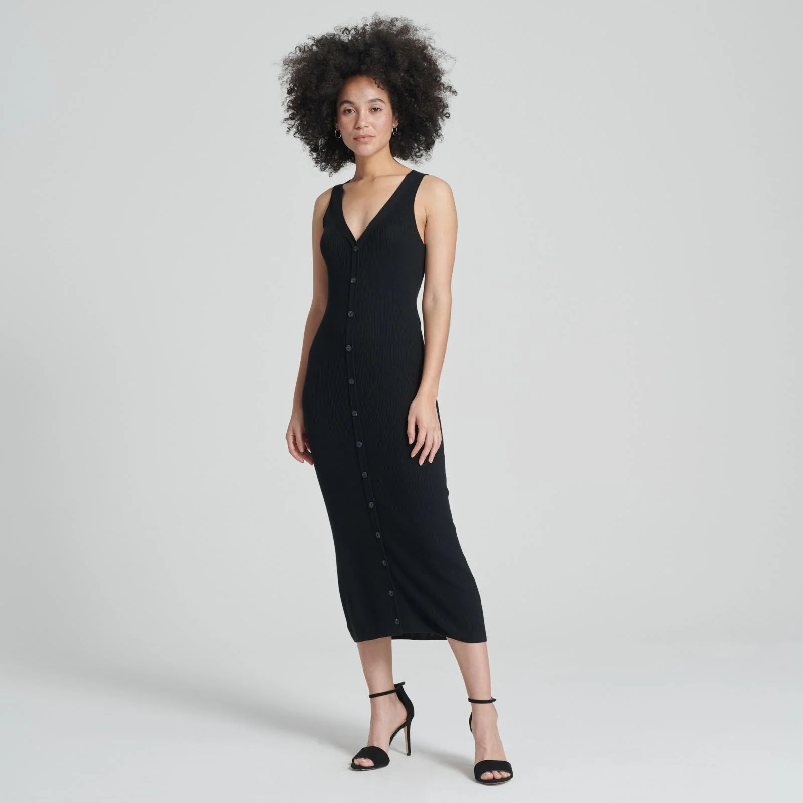 Summer Silk Midi Dress in Black | Naadam