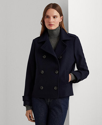Women's Short Double-Breasted Wool Coat | Macy's