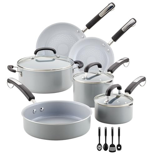 Farberware EcoAdvantage Ceramic Nonstick Cookware/Pots and Pans Set, 13 Piece - Gray | Amazon (US)