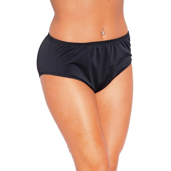 Famous Maker Women's Black Nylon and Spandex High-waist Brief Swimsuit Bottoms | Bed Bath & Beyond