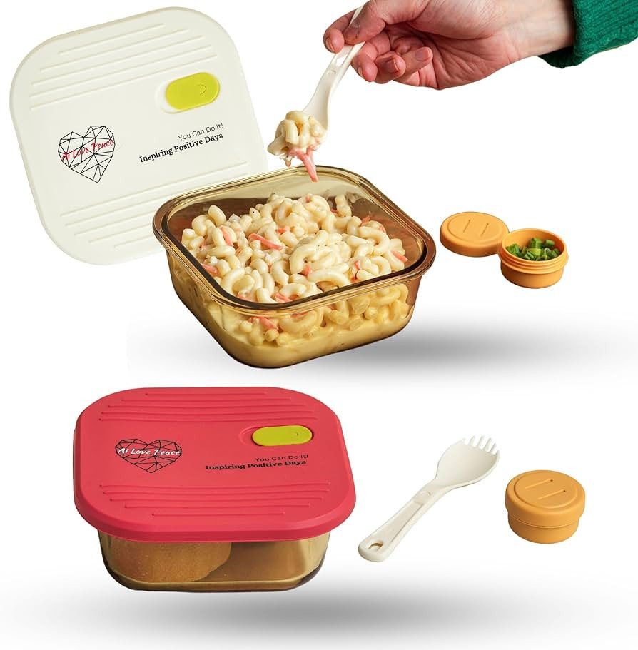 Ai Love Peace Premium Glass Meal Prep Container Set - 2 Pack | Microwavable, Leak-Proof, BPA-Free... | Amazon (US)