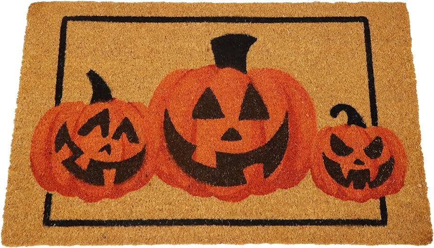 JOYIN Halloween Decoration 30” x 17” Pumpkin Patterned Doormat, Non Slip Natural Coir Front D... | Amazon (US)