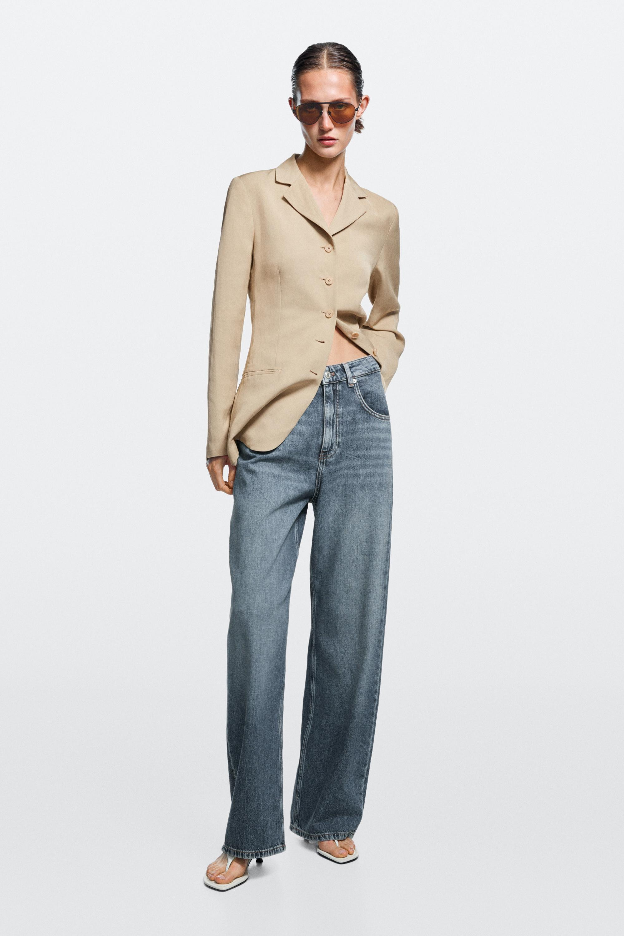 Mid-waist barrel fit jeans | Massimo Dutti US