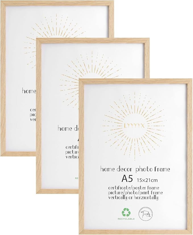 LYYYYX Cadres Photo A5 Bois lot de 3 cadres photo pour posters et affiches Convient pour Accroche... | Amazon (FR)