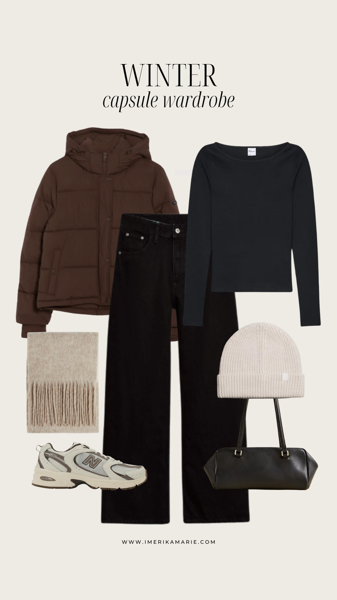 Winter Capsule Wardrobe. winter outfit. winter jeans. winter shoes. winter capsule. winter 2026. puffer jacket. black jeans. boatneck top. scarf. sneakers. black purse. beanie. 

 

#LTKootd #LTKSeasonal #LTKPetite