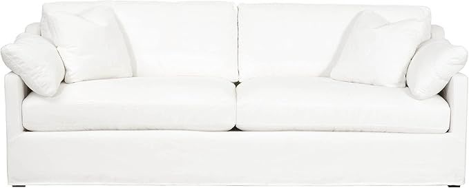 Orient Express Furniture Lena 95" Slope Arm Slipcover Sofa Pearl Fabric | Amazon (US)