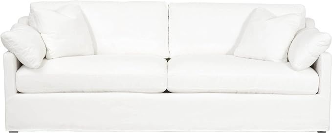 Orient Express Furniture Lena 95" Slope Arm Slipcover Sofa Pearl Fabric | Amazon (US)