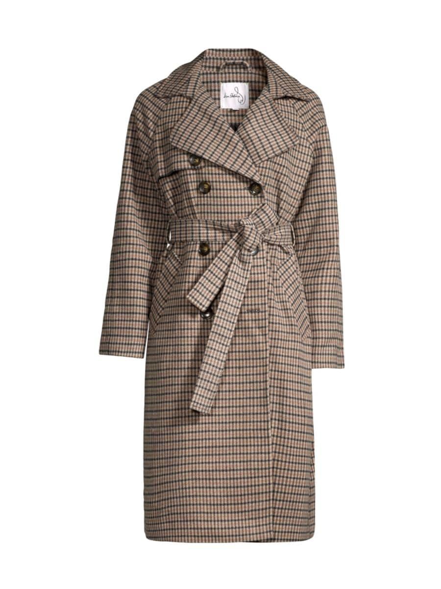 Plaid Belted Double-Breasted Trench Coat | Saks Fifth Avenue